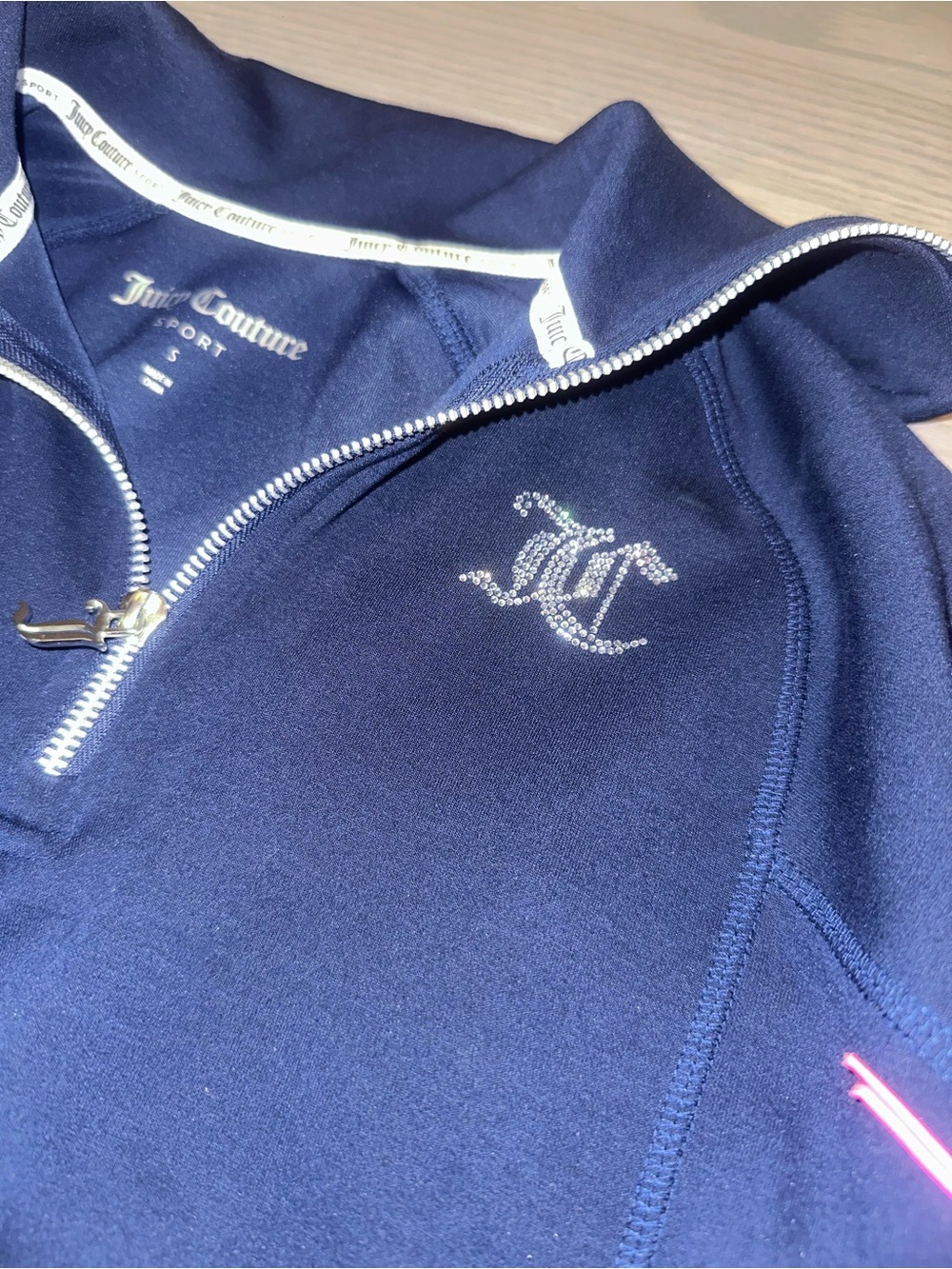 Juicy Couture Navy Blue Sport Elastic Waist Shorts Set - Picture 5 of 7